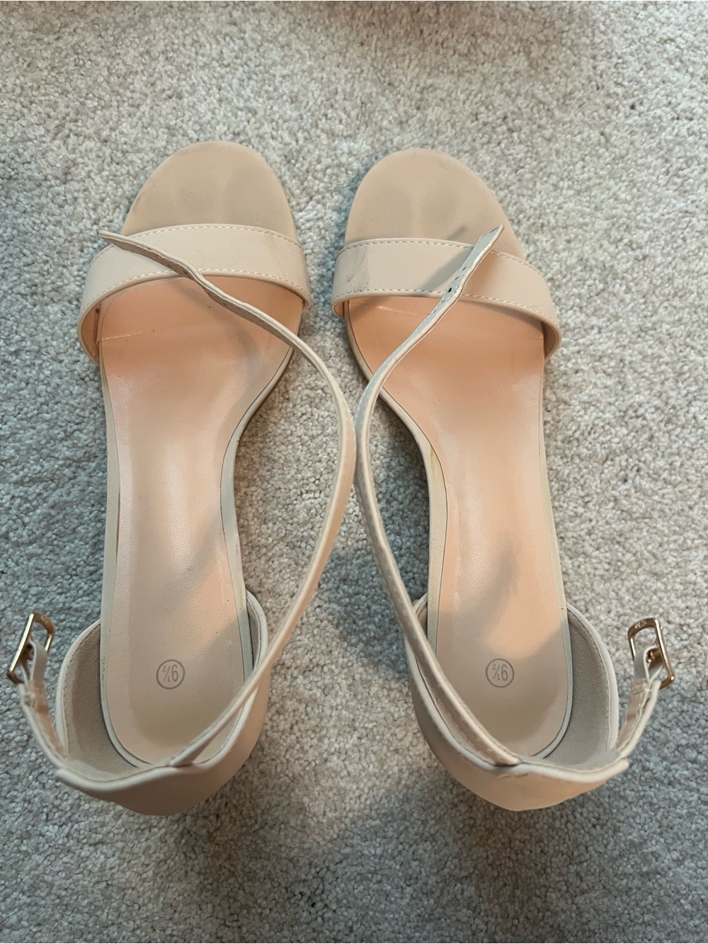 Womens Nude Ankle-Strap Sandals